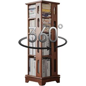 Solid Wood 360° Rotating Bookshelf Multifunctional Shelf Wide Base Stable and Durable Smoothly Sanded Edges Suitable for Living Room Office Lounge Classroom(153 * 44cm) in Saudi Arabia