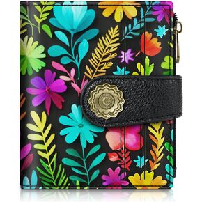 محفظة تشيلمون السماوية السمفونية الصغيرة للنساء بخاصية RFID، محافظ للسيدات من جلد البولي يوريثان ثنائية الطي لبطاقات الائتمان مع نافذة لبطاقة الهوية، محفظة جيب للعملات المعدنية بسحاب لطيف للفتيات in Kuwait