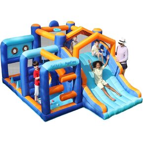منزل نطاط قابل للنفخ، كرسي هزاز ومنزلق مائي مزدوج مع منفاخ هواء، بيت لعب مع حفرة كرات، زحليقة أطفال قابلة للنفخ، قلعة قفز متعددة الوظائف in Kuwait