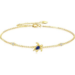 GEHN 14K Solid Gold Turtle Bracelet for Women Blue Turtle Bracelet 14 Carat Gold Turtles Jewelry Gifts for Women in Kuwait