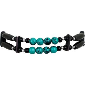 outROAR Gear 2 Row Bone Choker Necklace, Black/Teal in Kuwait