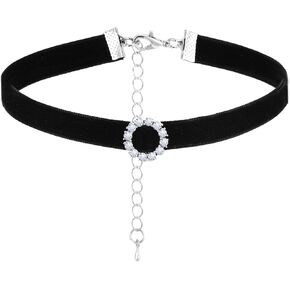 Black Choker Necklaces for Women, Adjustable Black Choker, Classic Collar Necklaces, Velvet Choker-Necklace, Goth Jewelry for Women and Girls in Saudi Arabia