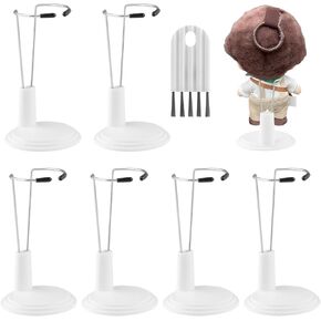 6 pcs Doll Stand Adjustable Action Figure Display Holder Support for 4-8 inches Dolls Keep the Standing Position for Home Office Shop Birthday Party Favor, Without-Dolls (颜色:White) in Kuwait