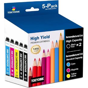 TOKYOINK 222XL خراطيش الحبر مجموعة التحرير والسرد استبدال المعاد تصنيعها لخرطوشة الحبر Epson 222 222XL 222 XL تعمل لطابعة WF-2960، XP-5200 (2 أسود، سماوي، أرجواني، أصفر 5 عبوات) in Kuwait