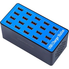 Charging Station for Multiple Devices, 100w 20-Ports USB Charging Station, Charging Station for Multiple Devices Apple, Compatible with Various Brands of Mobile Phones in Kuwait