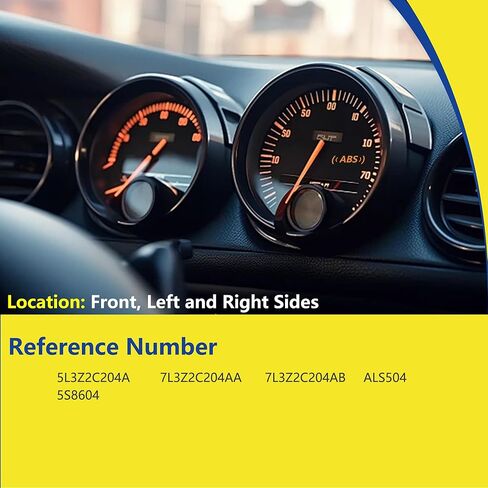 مستشعر سرعة عجلة ABS أمامي يسار يمين مناسب لسيارة Ford F150(4WD) 2005 2006 2007 2008، 2006-2008 Lincoln Mark LT(4WD) 5.4L، 5L3Z-2C204-A، 5L3Z2C204A، 7L3Z2C204AA، ALS504 (قطعتان) in Kuwait