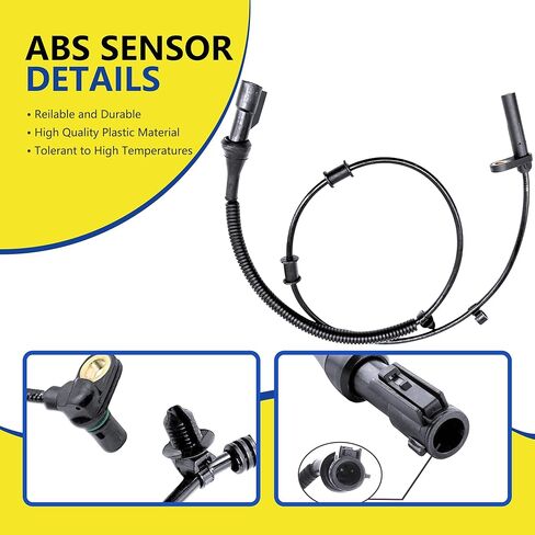 مستشعر سرعة عجلة ABS أمامي يسار يمين مناسب لسيارة Ford F150(4WD) 2005 2006 2007 2008، 2006-2008 Lincoln Mark LT(4WD) 5.4L، 5L3Z-2C204-A، 5L3Z2C204A، 7L3Z2C204AA، ALS504 (قطعتان) in Kuwait