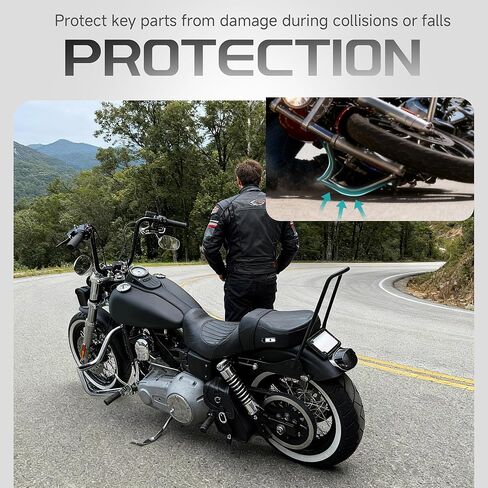 MoKitDora 1.5" Dyna Engine Guard Meathook Highway Crash Bar for Harley 2006-2017 Street Bob FXDB Fat Bob FXDF Low Rider FXDL FXDWG FXDC Models, Chrome in Saudi Arabia