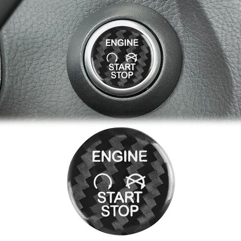 رامويل متوافق مع Ford Focus 2013-2018/ Escape 2013-2019، زر إيقاف تشغيل محرك السيارة/غطاء مفتاح الإشعال، الملحقات الداخلية (أحمر قطعة واحدة) in Kuwait
