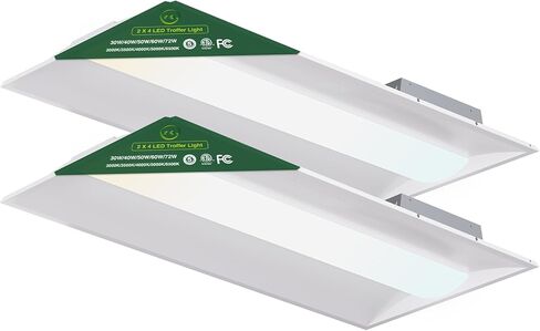 YXL 2x4 LED Troffer Light، 5CCT Switch LED Drop in Ceiling Light للسقف المسقط، 9720/8100/6750/5400/4050 لومن قابل للتعديل، 6500/5000/4000/3500/3000K درجة حرارة اللون، عكس الضوء 0-10V، ETL in Kuwait