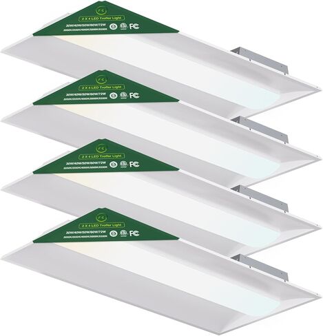 YXL 2x4 LED Troffer Light, 5CCT Switch LED Drop in Ceiling Light for Dropped Ceiling, 9720/8100/6750/5400/4050 Adjustable Lumens, 6500/5000/4000/3500/3000K Color Temperature, Dimmable 0-10V,ETL in Kuwait