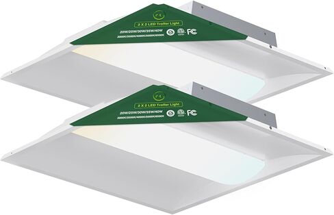 YXL 2x4 LED Troffer Light، 5CCT Switch LED Drop in Ceiling Light للسقف المسقط، 9720/8100/6750/5400/4050 لومن قابل للتعديل، 6500/5000/4000/3500/3000K درجة حرارة اللون، عكس الضوء 0-10V، ETL in Kuwait