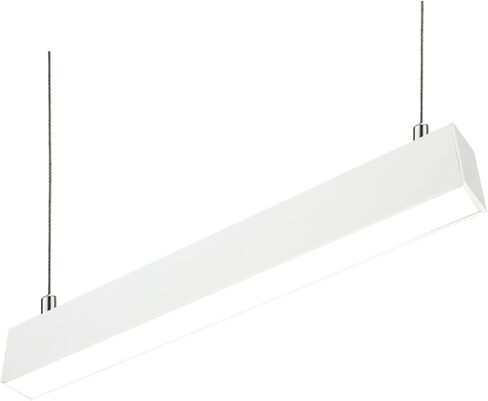 ضوء خطي LED 8FT، 60W/80W/100W، 3000K-6500K مصباح مكتب معلق قابل للتحديد، يصل إلى 11500LM، تركيبات إضاءة خطية معمارية، إضاءة معلقة قابلة للتعتيم، أسود - 2PK in Kuwait