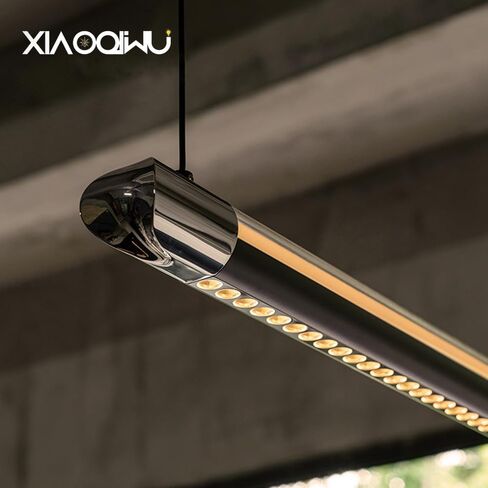Modern Linear Suspension Light for Dining Room, Dimmable & Color Changing LED Chandelier with 45° Optical Lens, High CRI Non-Glare Downlight for Kitchen Island, Office, Tea Room in Saudi Arabia