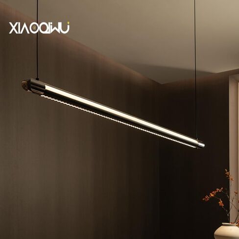 Modern Linear Suspension Light for Dining Room, Dimmable & Color Changing LED Chandelier with 45° Optical Lens, High CRI Non-Glare Downlight for Kitchen Island, Office, Tea Room in Saudi Arabia