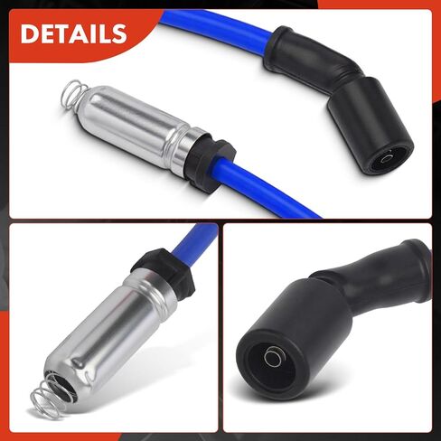 A-Premium 8 PCS Spark Plug Wires Compatible with Chevy Silverado, Tahoe, Impala, Suburban & GMC Sierra, Yukon XL, Envoy, Savana & Cadillac Escalade & Buick Allure & Hummer H2 & Isuzu & Pontiac, Blue in Saudi Arabia