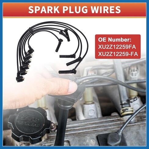 Car Spark Plug Coil Wires Ignition Coil Harness Cable Fit for Ford Explorer V6 4.0L 1997-2001 No.XU2Z12259FA/XU2Z12259-FA - Pack of 6 Item Replacement in Saudi Arabia