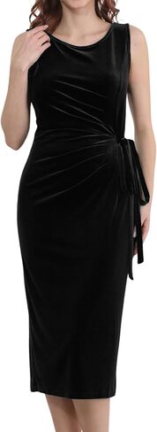 فستان Aphratti النسائي متوسط ​​الطول لحفلات الكوكتيل وحفلات الزفاف بدون أكمام in Kuwait