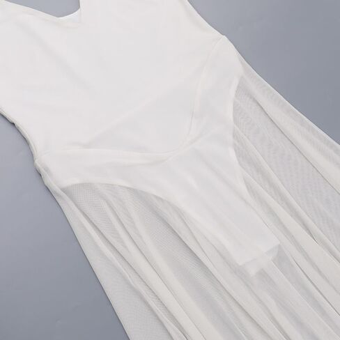 Women's Sexy Deep V-Neck Retro Sleeveless Solid Color Mesh A-line Dress Lace Cocktail Party Wedding Dress in Saudi Arabia