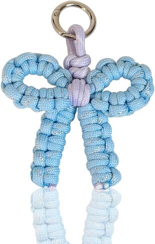 اليدوية Bowknot المفاتيح الملونة Paracord حبل حقيبة من القماش سحر موضة اكسسوارات الديكور in Saudi Arabia