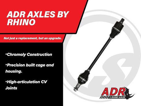 SuperATV ADR خلفي، محور متوافق مع Yamaha Wolverine، أقوى من المخزون، مصنوع من فولاذ كرومولي 4340، السيرة الذاتية القصوى وحجم العمود للحصول على القوة القصوى، انظر الملاءمة in Kuwait