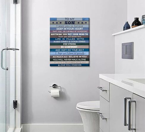 Inspirational Teen Boy Wall Art Motivation Quote to My Son Canvas Poster Wall Decor for Son Gifts Boys Room Living Room Bathroom Framed in Saudi Arabia
