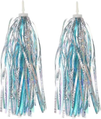 1 Pair Kids Bike Scooter Handlebar Streamers Sparkle Pom Pom Tassels Children Scooter Bicycle Grips Ribbon Baby Carrier Accessories Easy Attachment to Bike's Handlebars in Kuwait