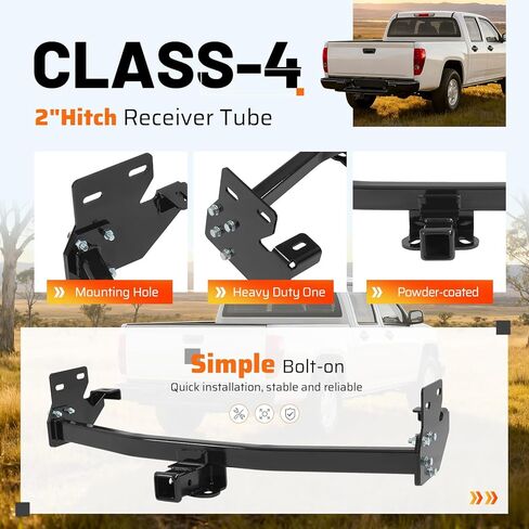 وصلة سحب المقطورة من الفئة الرابعة، جهاز استقبال 2 بوصة متوافق مع 2004-2012 شيفروليه كولورادو جي إم سي كانيون متوافق مع 2006-2008 Isuzu I-Series Pickups in Kuwait