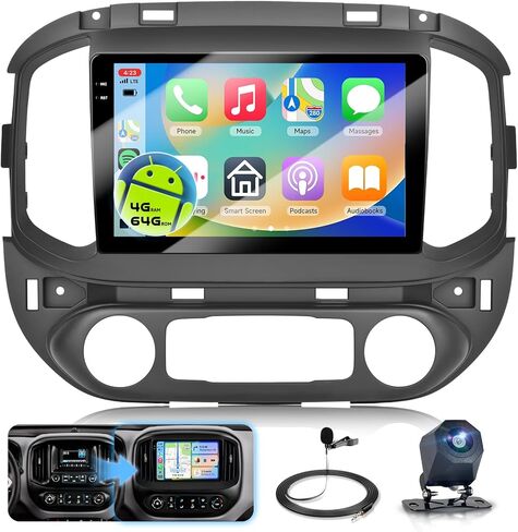 4G+128G Android Car Stereo for Chevy Colorado GMC Canyon 2015 2016 2017 with DSP/Wireless Carplay/Android Auto, Sellrich 9" 1280*720 In-cell Touch Screen Radio Bluetooth 5.0 FM/RDS SWC Backup Camera in Saudi Arabia