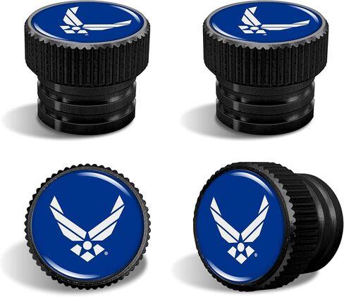 Officially Licensed U.S. Marine Corps Product - The Eagle, Globe, and Anchor USMC Black Anodized Aluminum Tire Valve Stem Caps, Universal Fit for Cars, Trucks, SUVs, Motorcycles & RVs (Set of 4) in Saudi Arabia