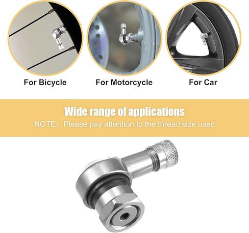 X AUTOHAUX Pair Silver Tone Aluminum Alloy 90 Degree Universal Motorcycle Wheel Rim Vacuum Tire Valve Stems Caps 11.3mm in Saudi Arabia