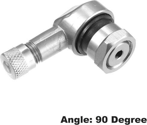 X AUTOHAUX Pair Silver Tone Aluminum Alloy 90 Degree Universal Motorcycle Wheel Rim Vacuum Tire Valve Stems Caps 11.3mm in Saudi Arabia