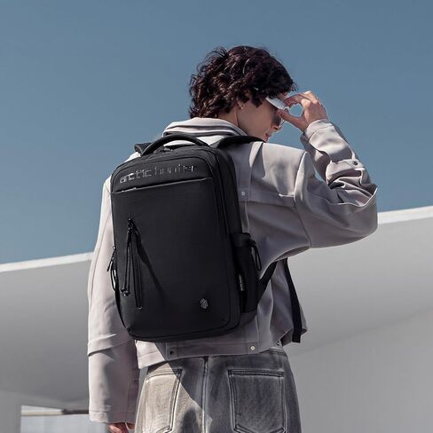 حقيبة ظهر للكمبيوتر المحمول للسفر من ARCTIC HUNTER AH للرجال، حقيبة عمل خفيفة الوزن تناسب كمبيوتر محمول مقاس 15.6 بوصة، حقيبة ظهر معتمدة من الطائرة، مقاومة للماء، متينة، سوداء in Kuwait