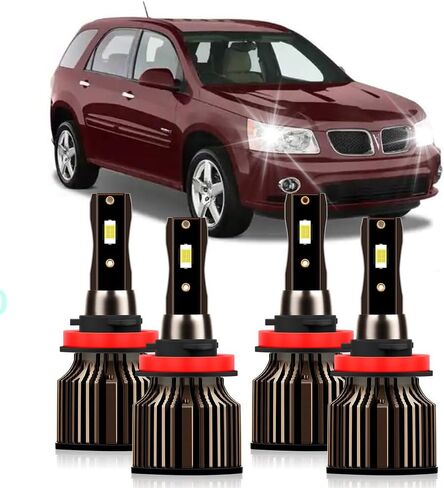 مناسب لمصابيح Pontiac G6 2005 2006 2007 2008 2009 2010 عالية الشعاع، ضوء سيارة أبيض 6000K، سطوع 30000LM 400%، التوصيل والتشغيل، حزمة من 2 in Kuwait