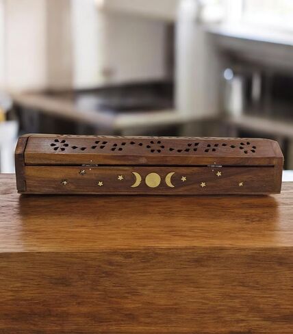 مبخرة مزخرفة وصندوق تخزين بتصميم نجوم القمر، أبيض وأسود، 12 بوصة in Kuwait