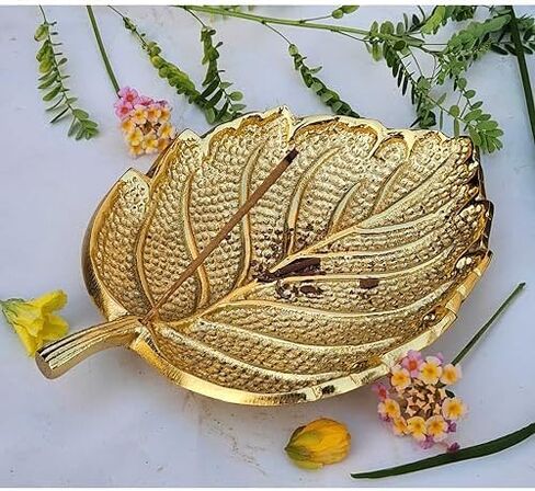Pure Source India Leaf Design Incense Burner Holder/Incense Stick Holder Ash Catcher for Home Office Fragrance Yoga Meditation in Saudi Arabia