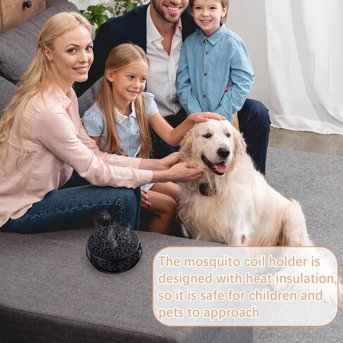 4 Pcs Mosquito Coil Holder Incense Coil Holder, Retro Iron Portable Hanging Outdoor Incense Burner Holder with Handle Round Metal Incense Holder for Home Camping Indoor Outdoor Patio (Black) in Kuwait