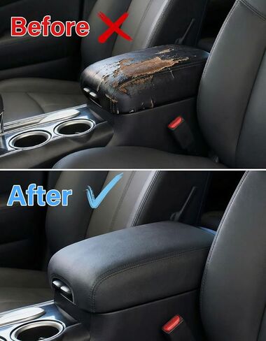 غطاء وحدة التحكم المركزية لملحقات إنفينيتي QX60 JX35 2013-2020 ونيسان باثفايندر، غطاء وحدة التحكم الوسطى من جلد البولي يوريثان واقي مسند الذراع مضاد للخدش in Kuwait