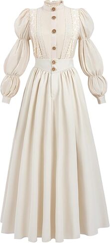 FCCAM Victorian Dress for Women 2-Pieces 1800s Edwardian Dress Ball Gown Renaissance Costume in Saudi Arabia