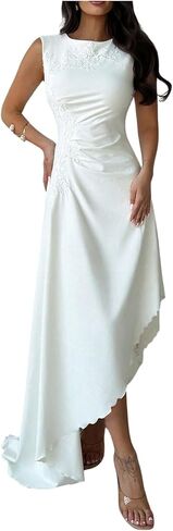 SHENHE Women's Summer Elegant Maxi Dress Floral Embroidered Asymmetrcial Wedding Guest Engagement Dress in Saudi Arabia