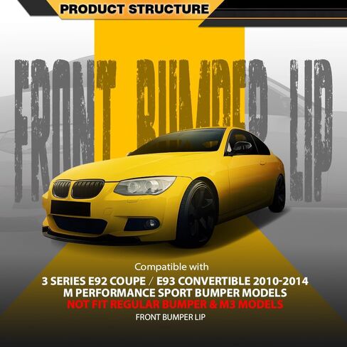 ممتص الصدمات الأمامي مناسب لسيارات BMW 3 Series E92 Coupe، E93 Convertible M Performance Sport Bumper Models 2010 2011 2012 2013 2014، لا يناسب المصد العادي ونماذج M3 باللون الأسود اللامع in Saudi Arabia
