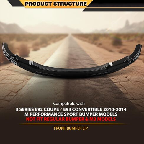 ممتص الصدمات الأمامي مناسب لسيارات BMW 3 Series E92 Coupe، E93 Convertible M Performance Sport Bumper Models 2010 2011 2012 2013 2014، لا يناسب المصد العادي ونماذج M3 باللون الأسود اللامع in Saudi Arabia