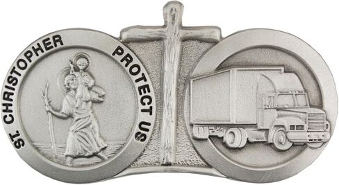 McVan St Christopher Protect US 18 Wheeler Trucker Truck مشبك قناع تلقائي مع صليب in Saudi Arabia