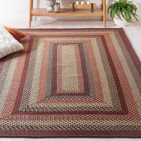 مجموعة SAFAVIEH المضفرة 2'3" x 8' رمادي داكن/أزرق BRD651H نسيج مسطح قابل للعكس من القطن مدخل بهو غرفة المعيشة غرفة النوم المطبخ عداء البساط in Saudi Arabia