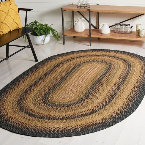مجموعة SAFAVIEH المضفرة 2'3" x 8' رمادي داكن/أزرق BRD651H نسيج مسطح قابل للعكس من القطن مدخل بهو غرفة المعيشة غرفة النوم المطبخ عداء البساط in Saudi Arabia
