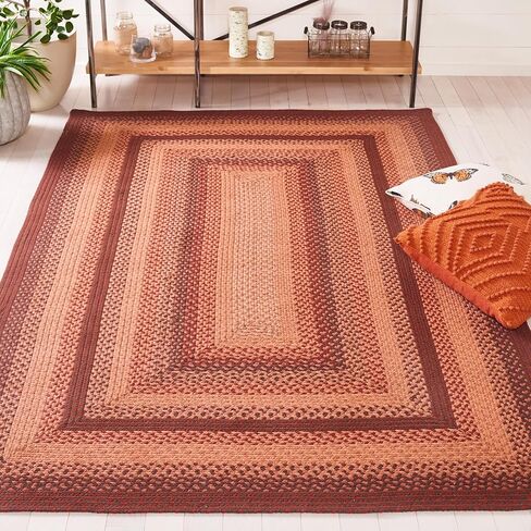 مجموعة SAFAVIEH المضفرة 2'3" x 8' رمادي داكن/أزرق BRD651H نسيج مسطح قابل للعكس من القطن مدخل بهو غرفة المعيشة غرفة النوم المطبخ عداء البساط in Saudi Arabia