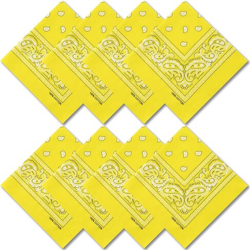 8 قطع من باندانا القطن 100% من رايلارنيا، عصابات رأس متعددة الأغراض مقاس 55.88 سم للرجال والنساء in Kuwait