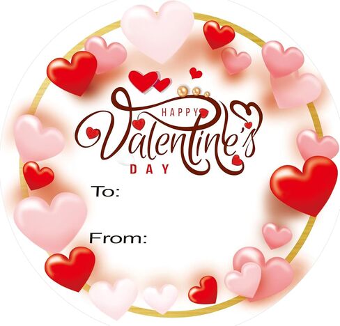 Love Stickers Happy Valentine's Day Stickers Valentines Day Gift Tags 72PCS 2-Inch Pink Round Love Labels, Customizable with Sender and Recipient Information in Saudi Arabia