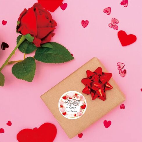 Love Stickers Happy Valentine's Day Stickers Valentines Day Gift Tags 72PCS 2-Inch Pink Round Love Labels, Customizable with Sender and Recipient Information in Saudi Arabia