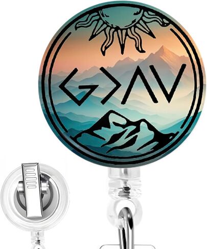 الله أكبر من الارتفاعات والانخفاضات بكرة شارة الممرضة - بكرة شارة مسيحية قابلة للسحب للممرضات وطلاب التمريض والموظفين الطبيين in Kuwait